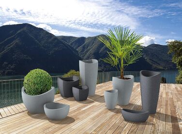 Ваза Scheurich Wave Globe High, чорно-гранітний колір, діаметр 29.8 см, висота 40 см, об'єм 6 л