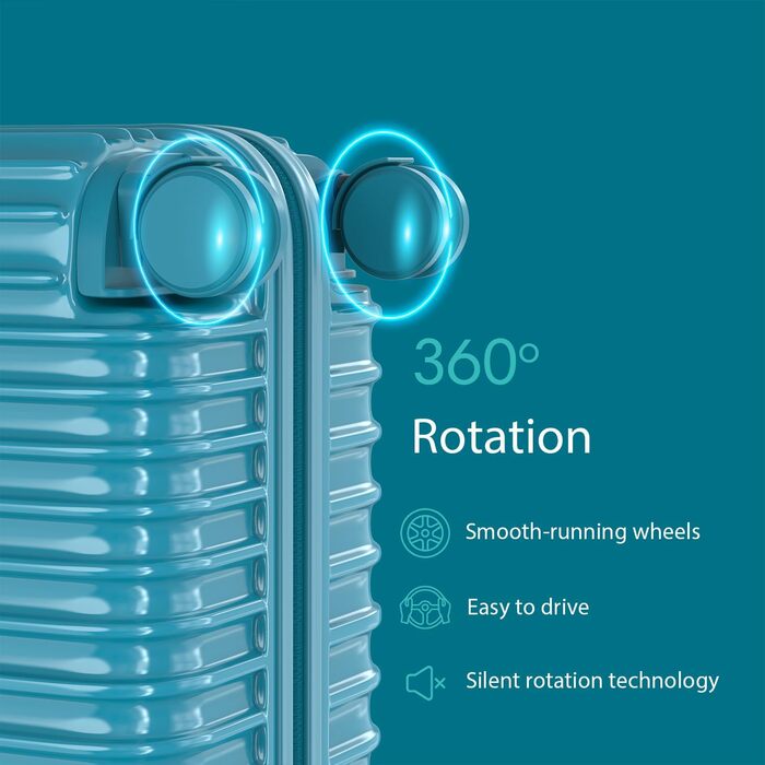 Набір валіз Voyagoux 2 шт. - 40L та 116L, жорсткий корпус, TSA-замок, ABS, 4 колеса 360°, міцний та легкий, рожеве золото та світло-блакитний