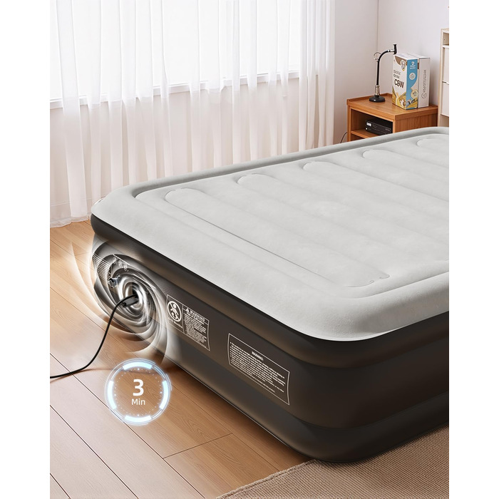 Надувна ліжко ChillSun з електричним насосом, King Size, для дому та кемпінгу, 203 x 152 см