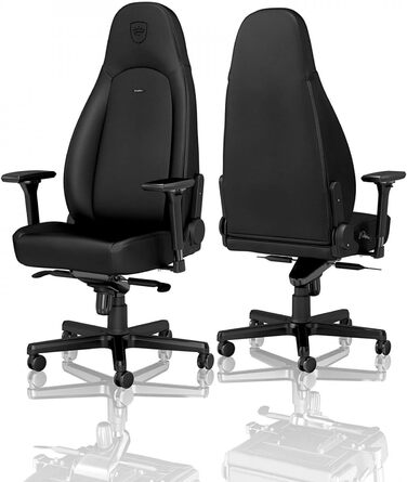 Крісло ігрове Noblechairs ICON Cognac/Schwarz - ергономічне, 150 кг, з подушками