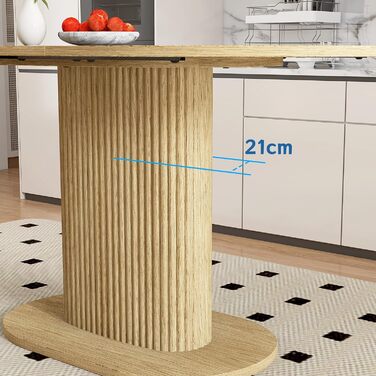 Обідній стіл WAFTING овальної форми, сучасний дизайн, для 4-6 осіб, 160x90x75 см, шпон дуба