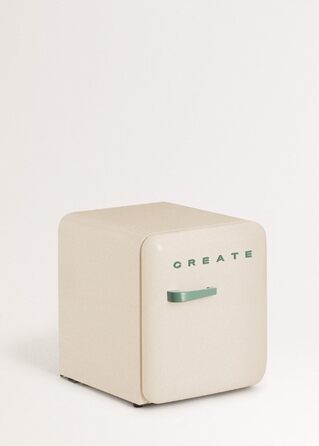 Ретро міні-холодильник 50 Gold, 48л, кремовий, 50x44x49.8 см