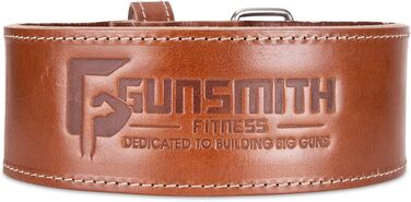 Пояс для важкої атлетики Gunsith Fitness - 100 шкіра та ручна робота - Оптична підтримка - 10 Товщина - Бодібілдинг, Пауерліфтинг (L)
