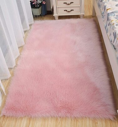 Килим для дому Haresle з високим ворсом 160x230 см рожевий