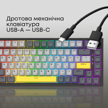 Дротова механічна клавіатура Ajazz AK820 Sea Salt Switch Black (AK820-SS-BGY)