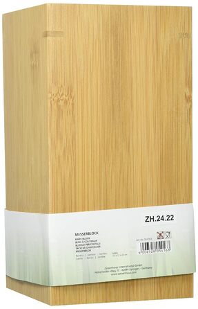 Блок ножів Zassenhaus Eco Bamboo без ножа, дерево, вставка з щетини насіння, 12х23 см, на 8-10 ножів, універсальний ножовий блок
