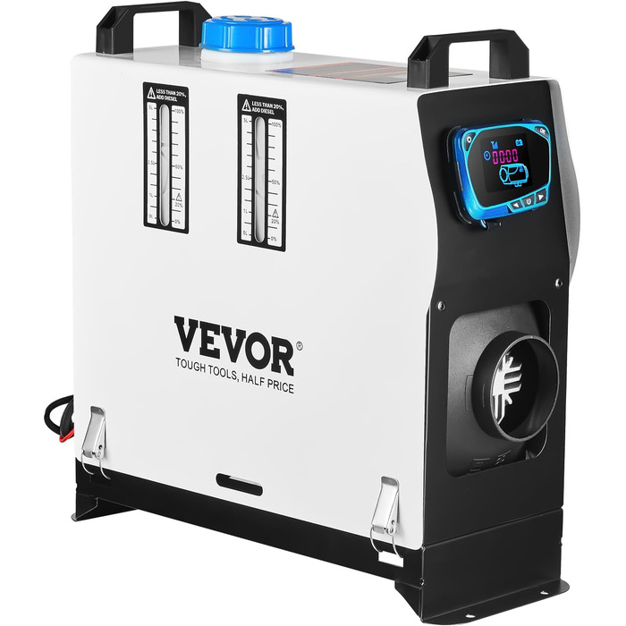 VEVOR 12V дизельний опалювач 8KW - авто опалення, повітряний опалювач для авто, RV, човнів, вантажівок, будинків на колесах, автобусів з червоним LCD-вимикачем та 1 виходом для повітря