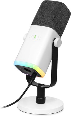 Динамічний мікрофон FIFINE USB XLR для стрімінгу, подкастів, ігрового ПК, із кнопкою вимкнення звуку, сумісний з PS4/5, Mac, мікшерами та звуковими картами