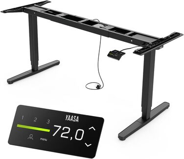 Рамка Yaasa Frame S для столу, регулювання висоти | USB-порт | 2-х рівневий телескопічний механізм | Блокування клавішами (Білий) | Чорний (Pro)