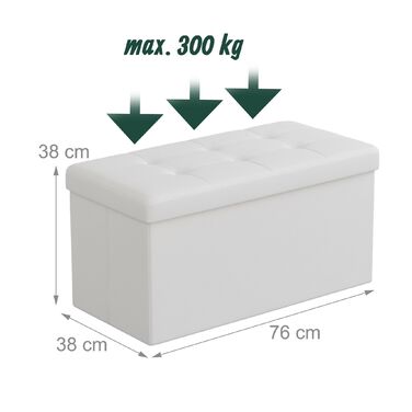 Relaxdays Складана лавка з штучної шкіри