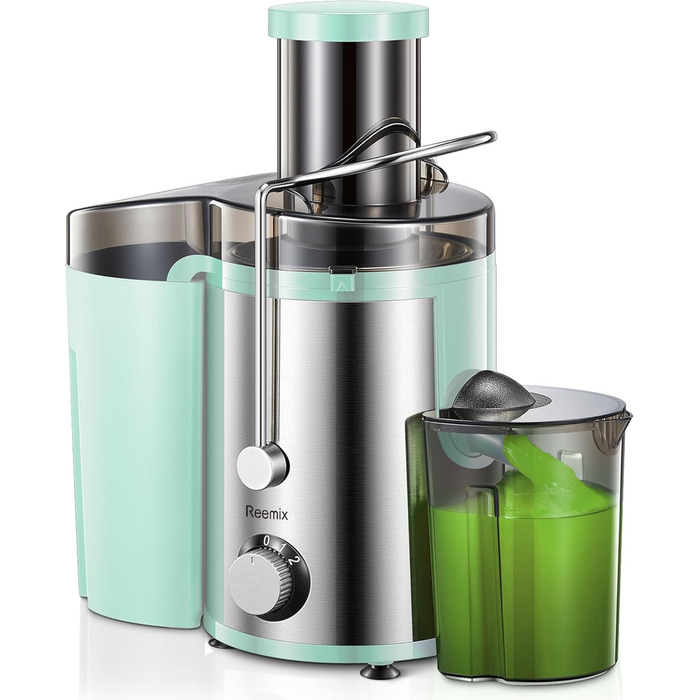 Шокер-віджимач Reemix для овочів та фруктів, професійний соковичавник з нержавіючої сталі, 800W, 3 швидкості, Aqua