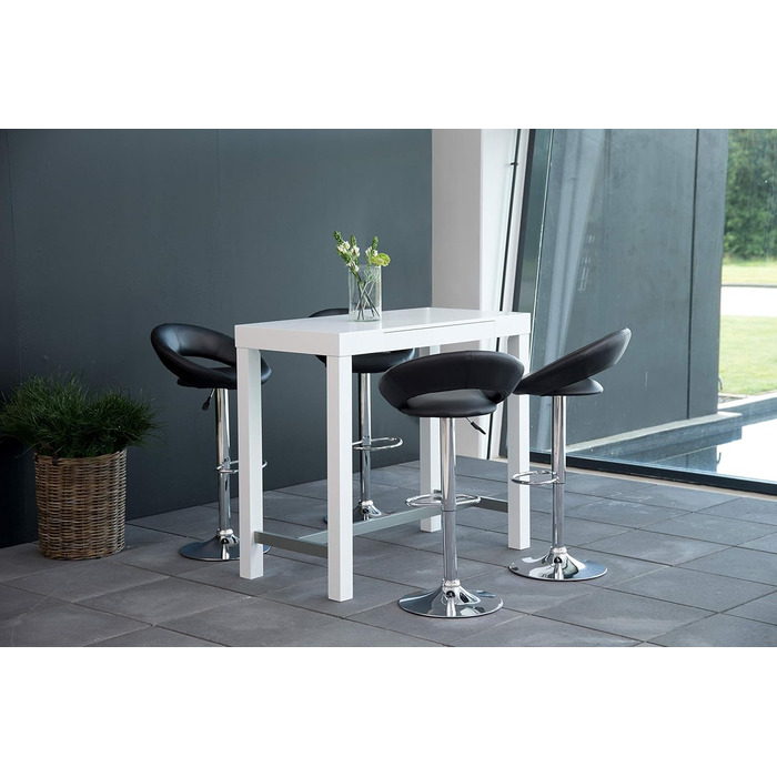 Барний стілець AC Design Furniture Thilde, комплект 2 шт., чорна екошкіра, 56x50x100 см