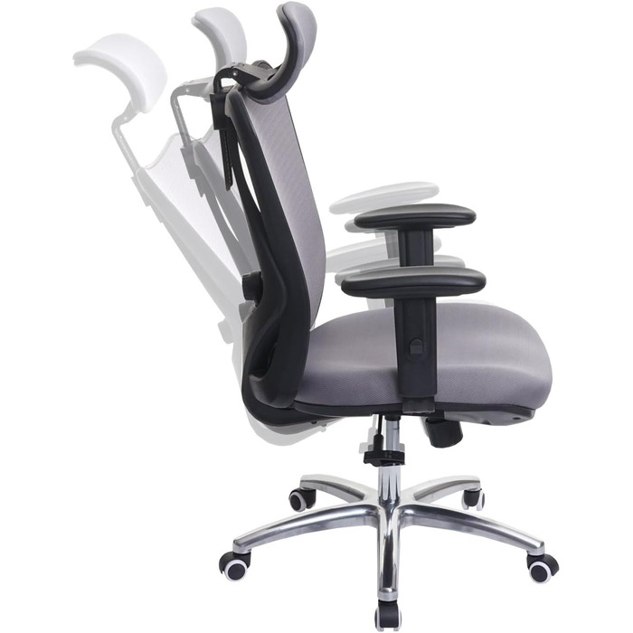 Офісний стіл HWC-J86 Mendler: ергономічне крісло, регульована підтримка попереку, до 150 кг, без підніжки, помаранчевий