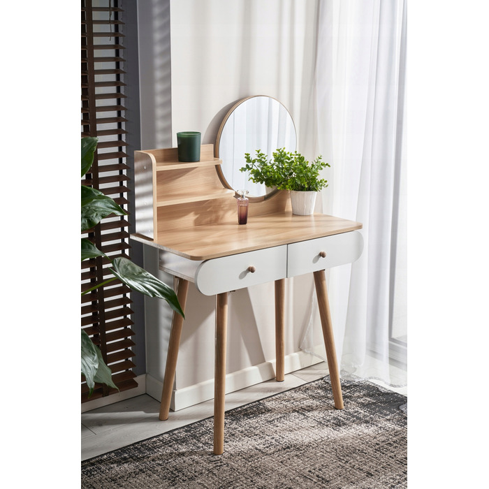 Туалетний столик Jumi, світлий дуб, матовий, 80 x 122 x 40 см