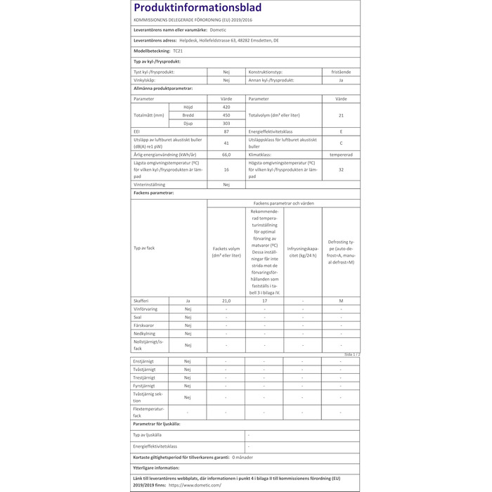 Термохолодильник Dometic Tropicool TC 21: 20 літрів, 12/24V DC, 220-240V AC, для авто, вантажівки, човна та розетки