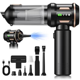 Акумуляторний ручний пилосос Handstaubsauger 28000Па, бездротовий автомобільний пилосос 4-в-1 з безщітковим двигуном та функцією самоочищення, для авто, дому та шерсті тварин, чорний