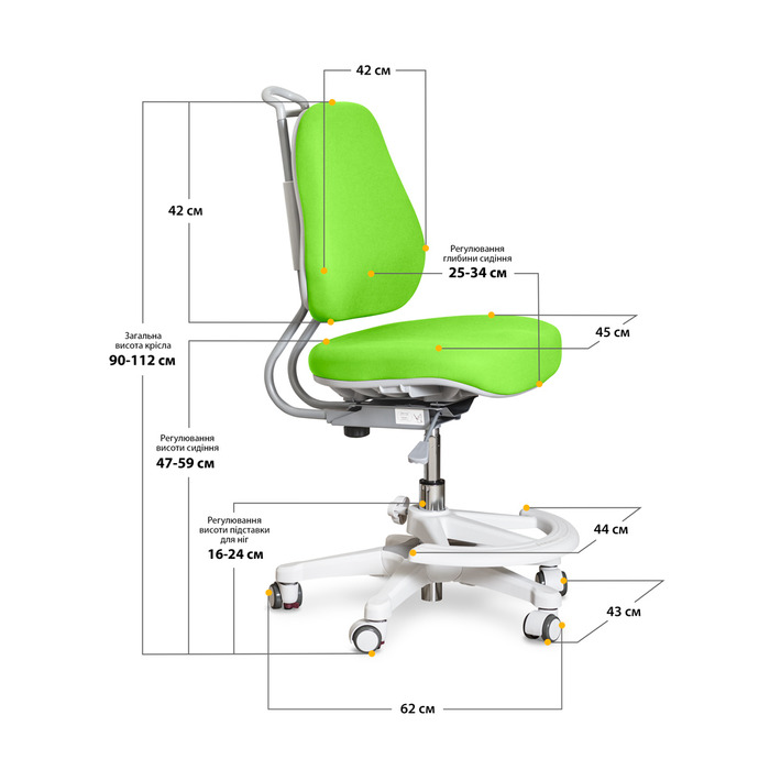 Дитяче крісло Evo-Kids Mio Ergo Lite Green (арт.Y-507 Lite KZ)