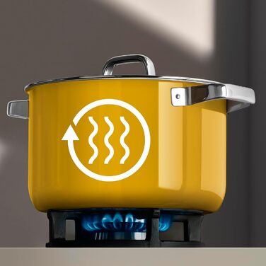 Набір каструль WMF Fusiontec Mineral Pro, 4 шт., індукційні, нержавіюча сталь, Mango Yellow, Made in Germany