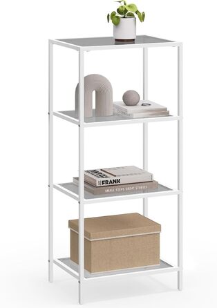 Регал VASAGLE з 5 полицями, для ванної кімнати, вітальні, кухні, офісу, скло, метал, LGT029A01