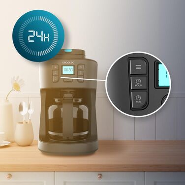 Кавомашина Cecotec Coffee 66 Grind & Drop Essential: вбудована кавомолка, 1086 Вт, до 12 чашок, нержавіюча сталь, автоматичне відключення