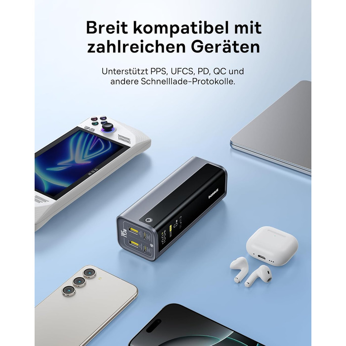 Powerbank Baseus EnerGeek 145W 20800mAh з 2x USB-C PD 3.0 (100W) для ноутбуків, MacBook, iPhone, Samsung, SteamDeck, Digital Display