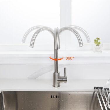 Змішувач низького тиску GRIFEMA для кухні, кухонний змішувач, що обертається на 360, легко розбирається та миється, змішувач для раковини для бойлера, прилади під стільницею, хром, срібло