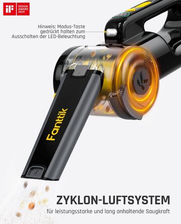 Акумуляторний ручний пилосос Fanttik Fold V10 APEX Pivot для авто та дому, потужність 17 000 Па, LED-дисплей, з гнучким шлангом та щіткою для шерсті тварин