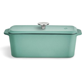 Форма для випічки Springlane з чавуну з кришкою 3L, емальована, для хліба, паштетів та запіканок, 33,5 x 13 см, м'ятного кольору