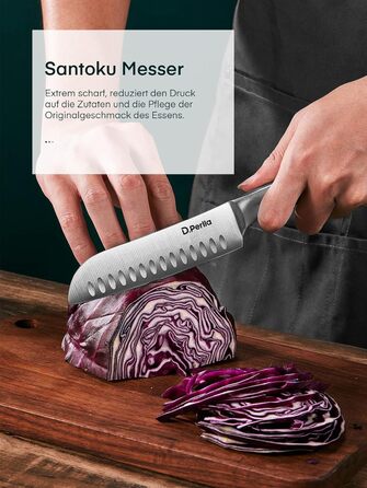 Набір кухонних ножів D.Perlla 16 предметів з бруском, професійний, нержавіюча сталь, чорний