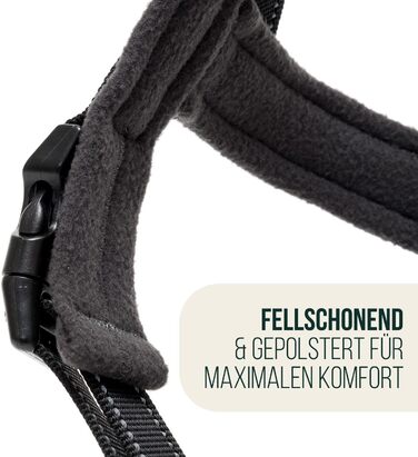 Норвезька шлейка Happilax з м'якою підкладкою для маленьких і великих собак, світловідбиваюча, регульована, 67-86 см (Л, чорного кольору)