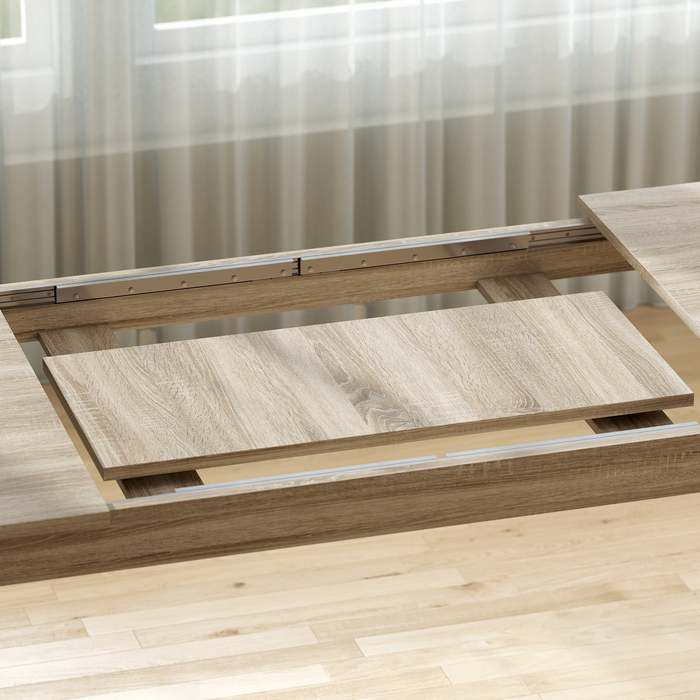 Розсувний обідній стіл, що розширюється з 180 до 260 см, на 6-10 осіб, з дерева.