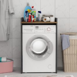 Шафа для пральної машини Homidea MIA - Настінна шафа для ванної кімнати - Шафа-короб для пральної машини та сушилки для білизни, 182.1 x 65 x 60 см (Антрацит/Дуб)