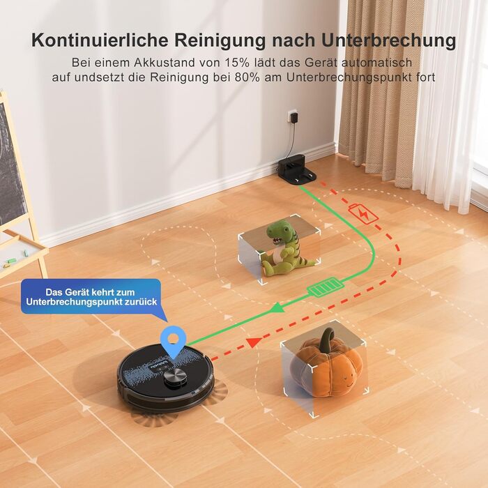 Робот-пилосос Lubluelu SL60 Pro 3-в-1 з док-станцією, Lasernavigation, APP управління, 4500Pa, для твердих поверхонь, килимів, шерсті тварин