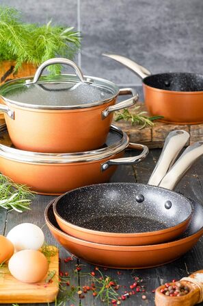 Мідний гриль MONIX з смужками 28 x 28 см, алюмінієва решітка з смужками, кована