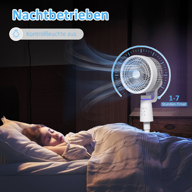 Вентилятор з функцією циркуляції повітря та дистанційним керуванням: 3 швидкості, таймер, коливання 70°+90°