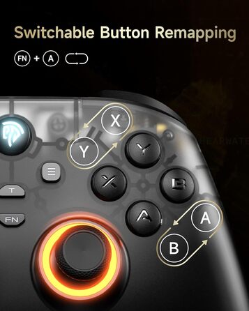 EasySMX D05 PC контролер з док-станцією: бездротовий геймпад з Хол-ефектом для ПК/Switch/Android, чорний та золотий