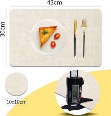 Набори підставки під тарілки Purejoy Platzsets, 6 шт., сірі, миючі, неслизькі, термостійкі, з PU шкіри, для дому, кухні, обіднього столу, 43x30 см