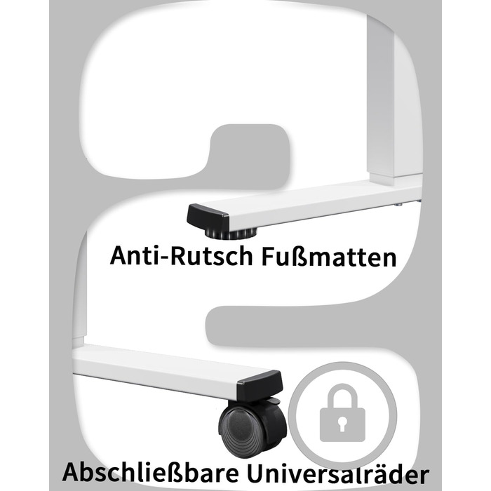 Електричний регульований стіл Flamaker з телескопічною основою та пам'яттю, білий