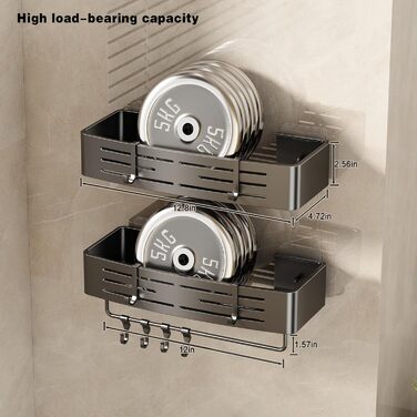 Поличка для душу Voldra без свердління, кутова поличка для ванної кімнати з присосками, металева поличка для душу з тримачем для рушників (2 шт., сіра)