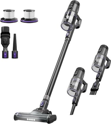 Бездротовий пилосос Noaton Akku 50000 Pa з LED-дисплеєм та HEPA-фільтром, для твердих поверхонь, килимів та шерсті тварин (AVC600)