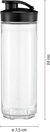 Блендер Kult X Mix & Go Mini від WMF: компактний шейкер з пляшкою 600 мл, 300 Вт, срібно-чорний