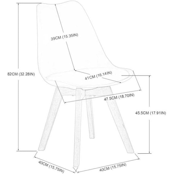 Елегантний стілець для обідньої зони EGGREE: скандинавський дизайн, міцна конструкція з бука, зручний м'який сидіння, набір 4 шт.