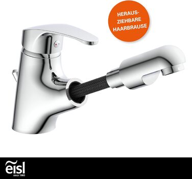 Змішувач для ванної кімнати Vico з висувною лійкою для миття волосся, водозберігаючий кран, хром