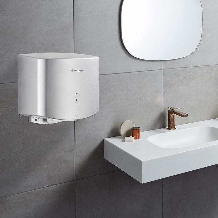 Електричний автоматичний сушар для рук, настінний, 1200W, сірий