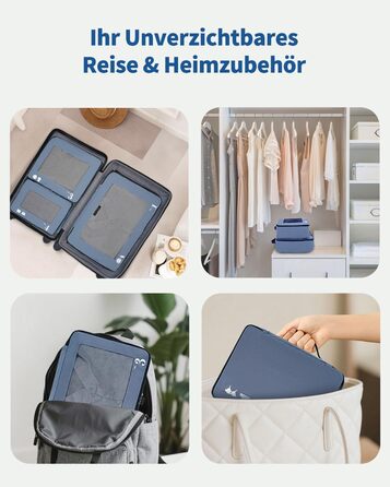 Набір органайзерів для валізи ECOHUB (7 предметів), дорожні пакувальні куби з застібкою-блискавкою з переробленого PET, синій