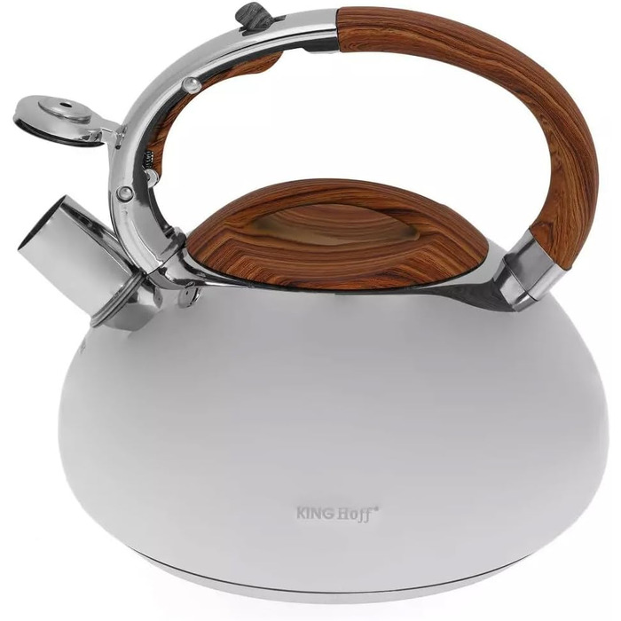Чайник Kinghoff Klausberg 3274 7077 з нержавіючої сталі 3л Induktion (індукційний) з свистком, срібний