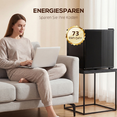 Міні-холодильник на 44 літри / для 46 банок. Компактний холодильник з регульованою температурою, розміри 43 x 51 x 51,3 см, чорного кольору.