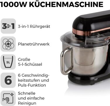 Блендер-стаціонарний Tower T12033RG, 1000 Вт, 6 швидкостей, імпульсний режим, рожеве золото, EU