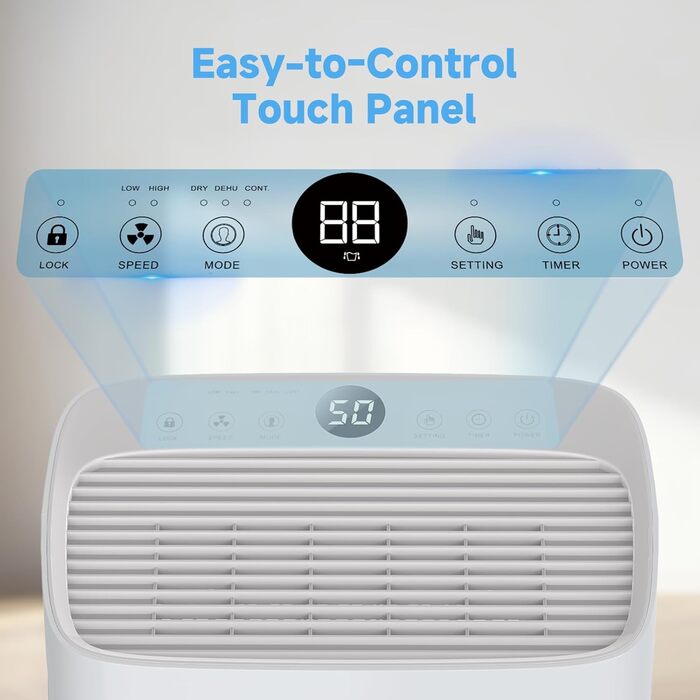 Електричний осушувач повітря з таймером, фільтром та блокуванням від дітей, 25L