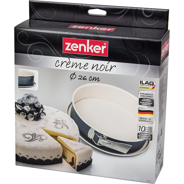 Форма для випічки Zenker Springform Ø 26 см CREME NOIR з антипригарним покриттям, з плоским дном та захистом від протікання, 1 шт.